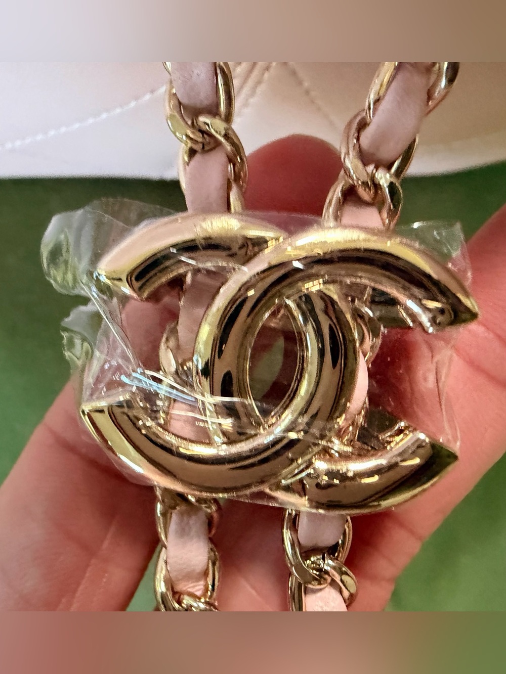 FULL SET New Chanel Pink Quilted Calfskin Small Shopping Bag wGold Tone Hardware - Picture 13 of 15